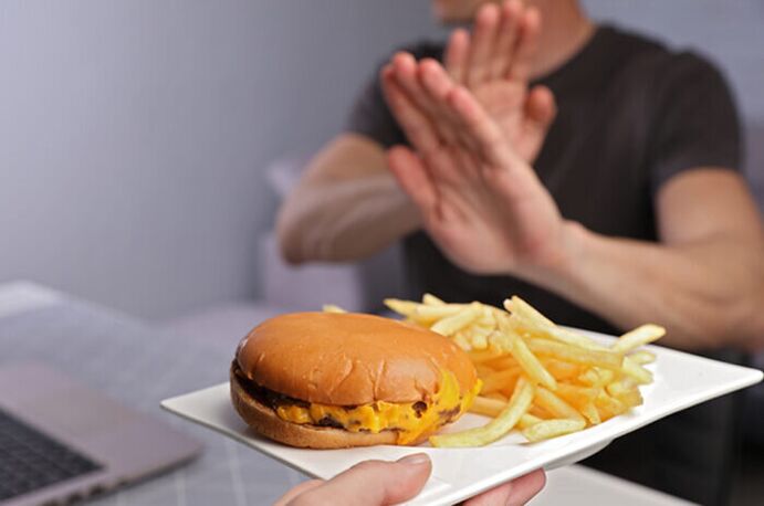 Refusal of fast food on a diet by blood type